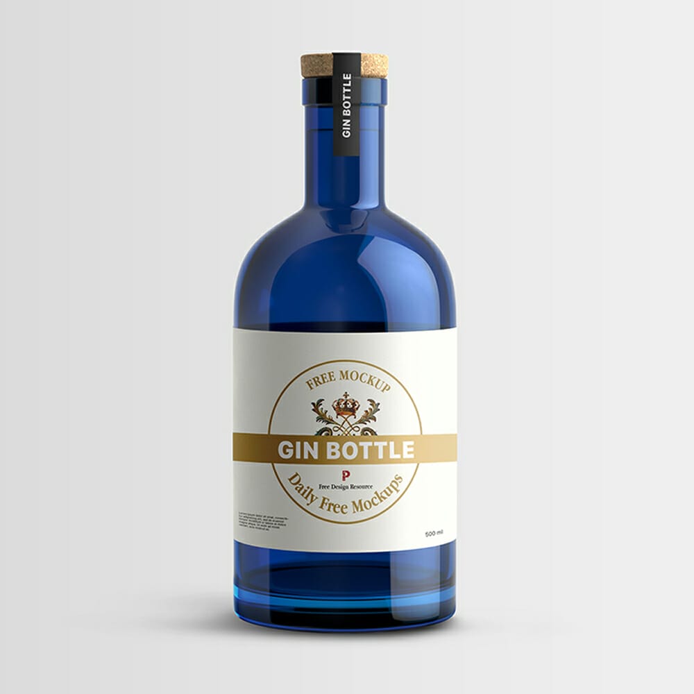Free Gin Bottle Mockup
