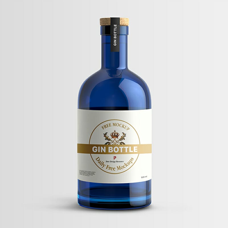 Free Gin Bottle Mockup » CSS Author