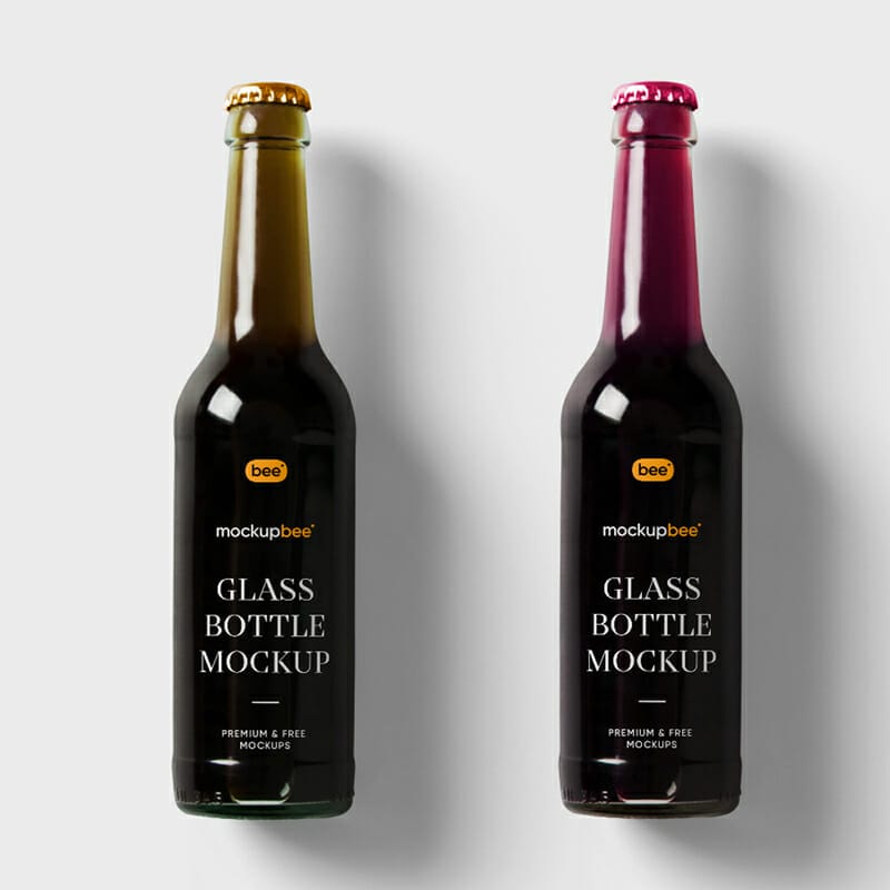 Free Glass Bottle Mockup