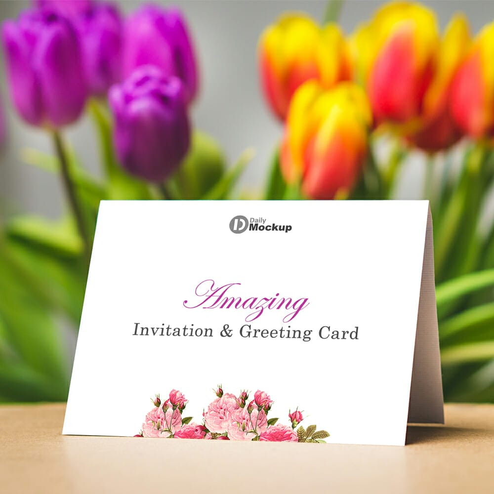 Free Invitation & Greeting Card Mockup