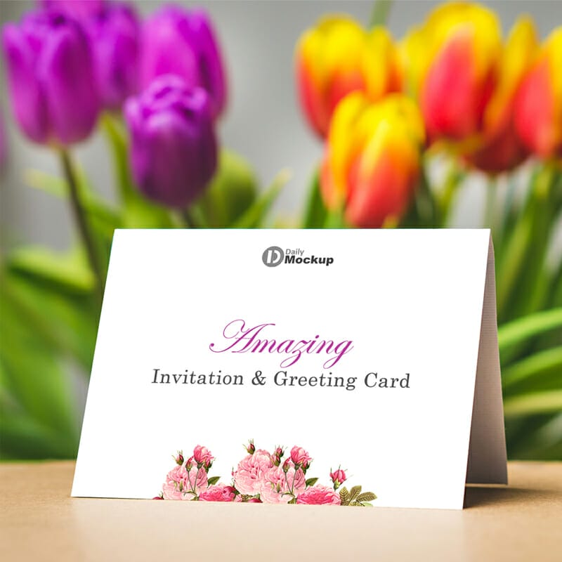 Free Invitation & Greeting Card Mockup