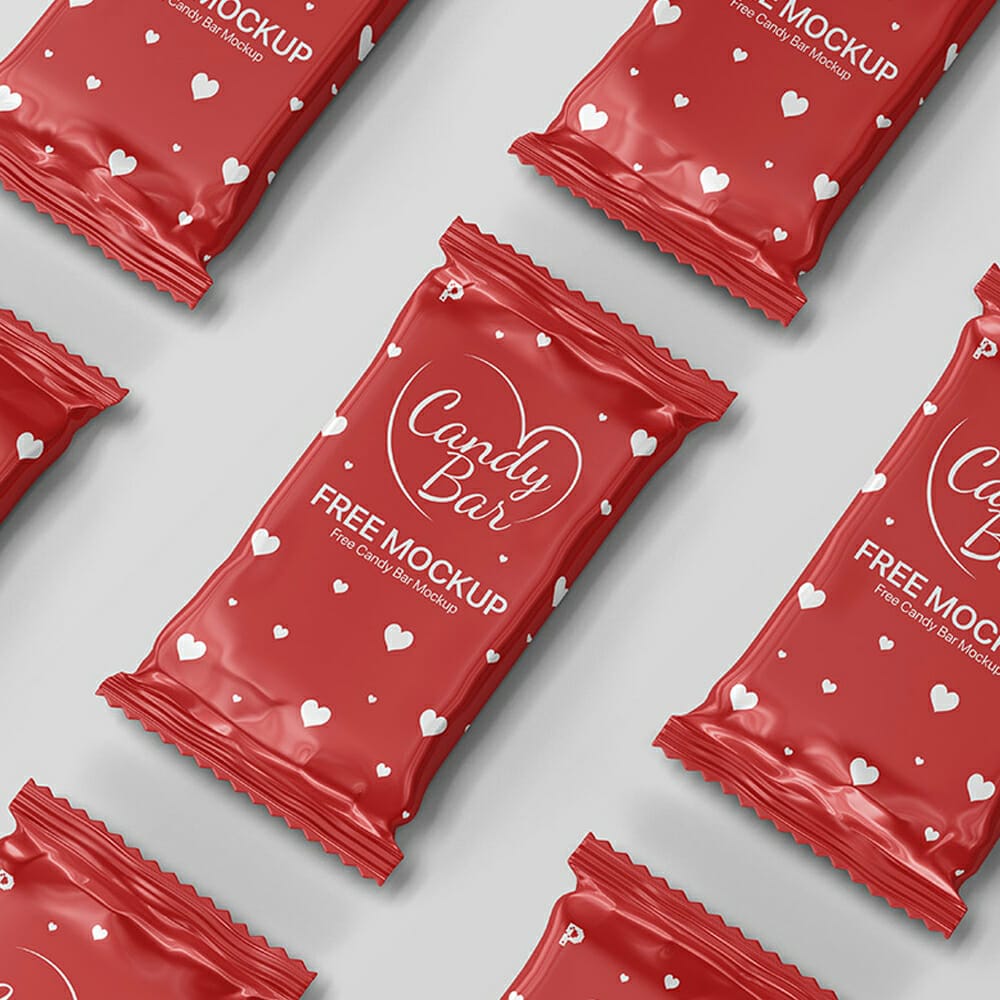 Free Isometric Candy Bar Packaging Mockup
