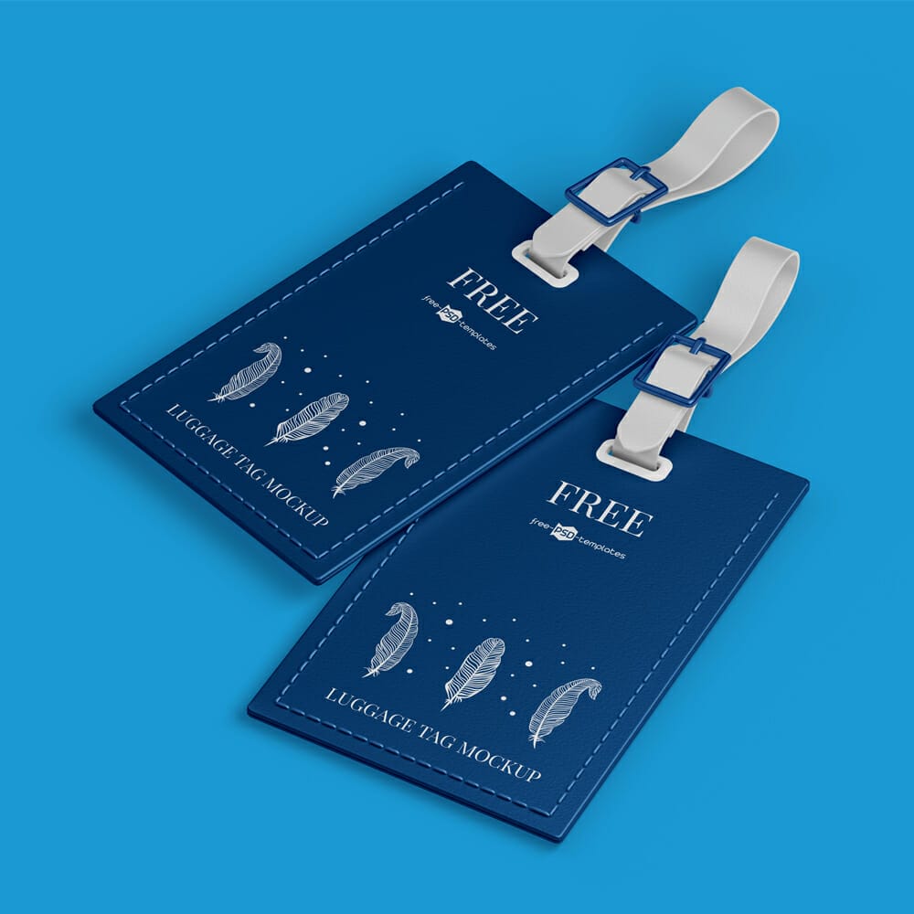 Free Luggage Tag Mockup