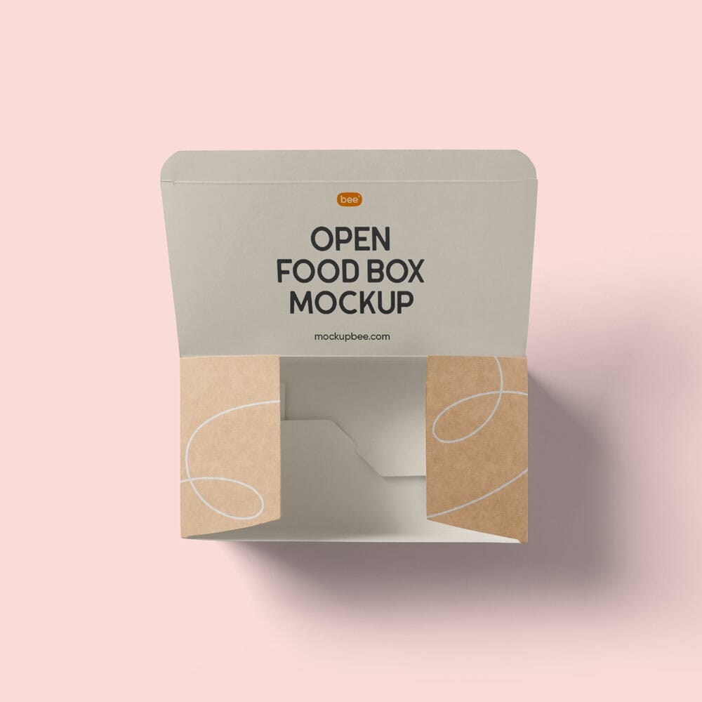 Free Open Food Box Mockup