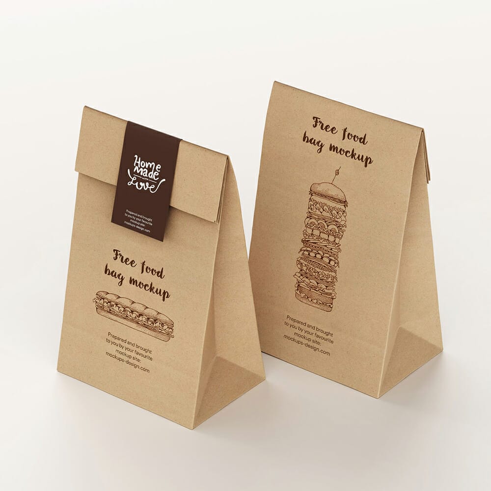Free Paper Delivery Bag Mockup