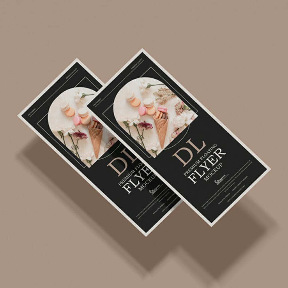 Free Premium Floating Dl Flyer Mockup