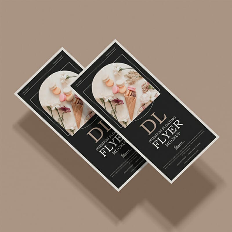 Free Premium Floating Dl Flyer Mockup