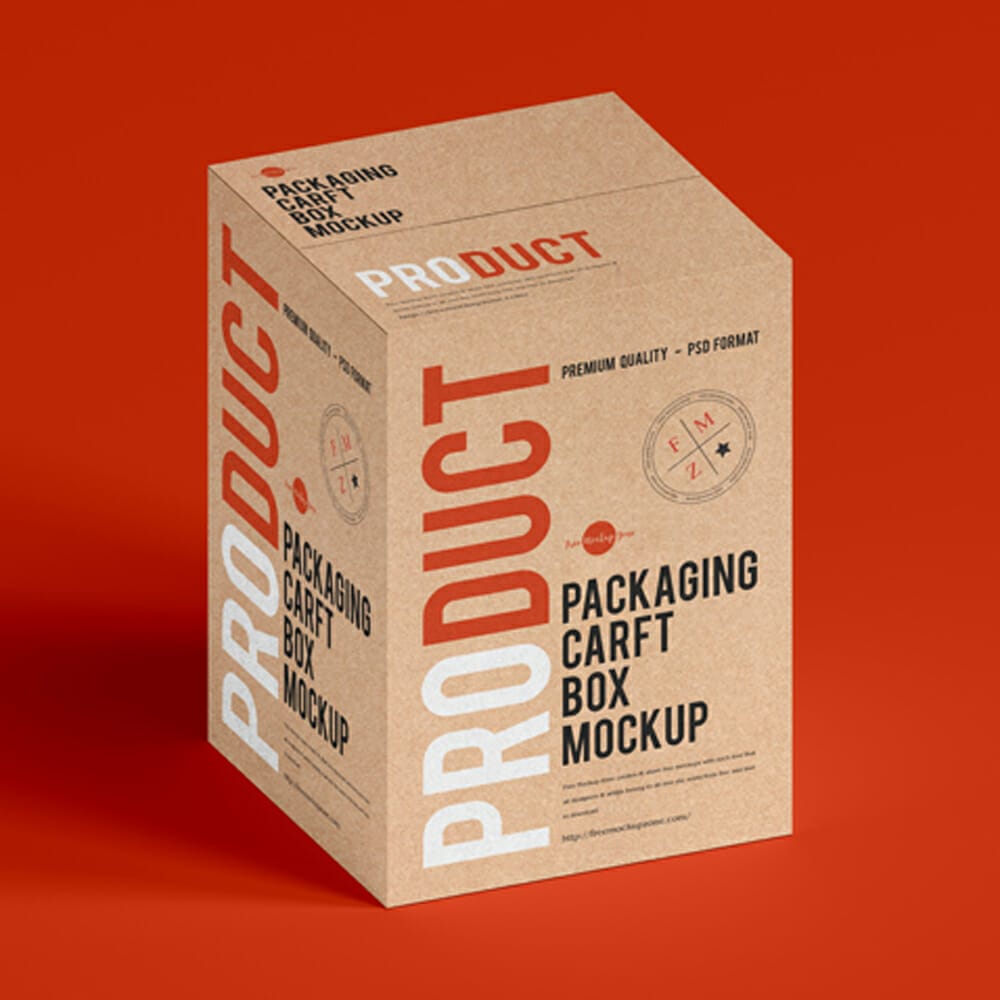 Free Product Packaging Craft Box Mockup