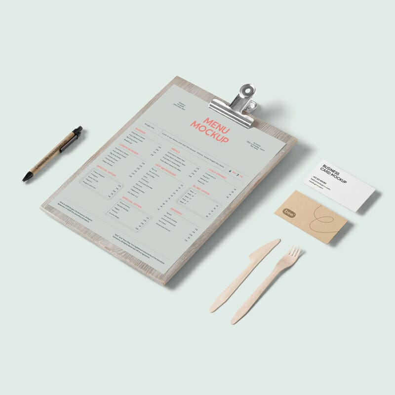 Free Restaurant Menu Mockup