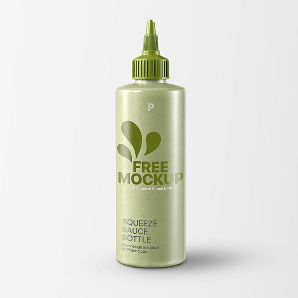 Free Squeeze Sauce Bottle Mockup