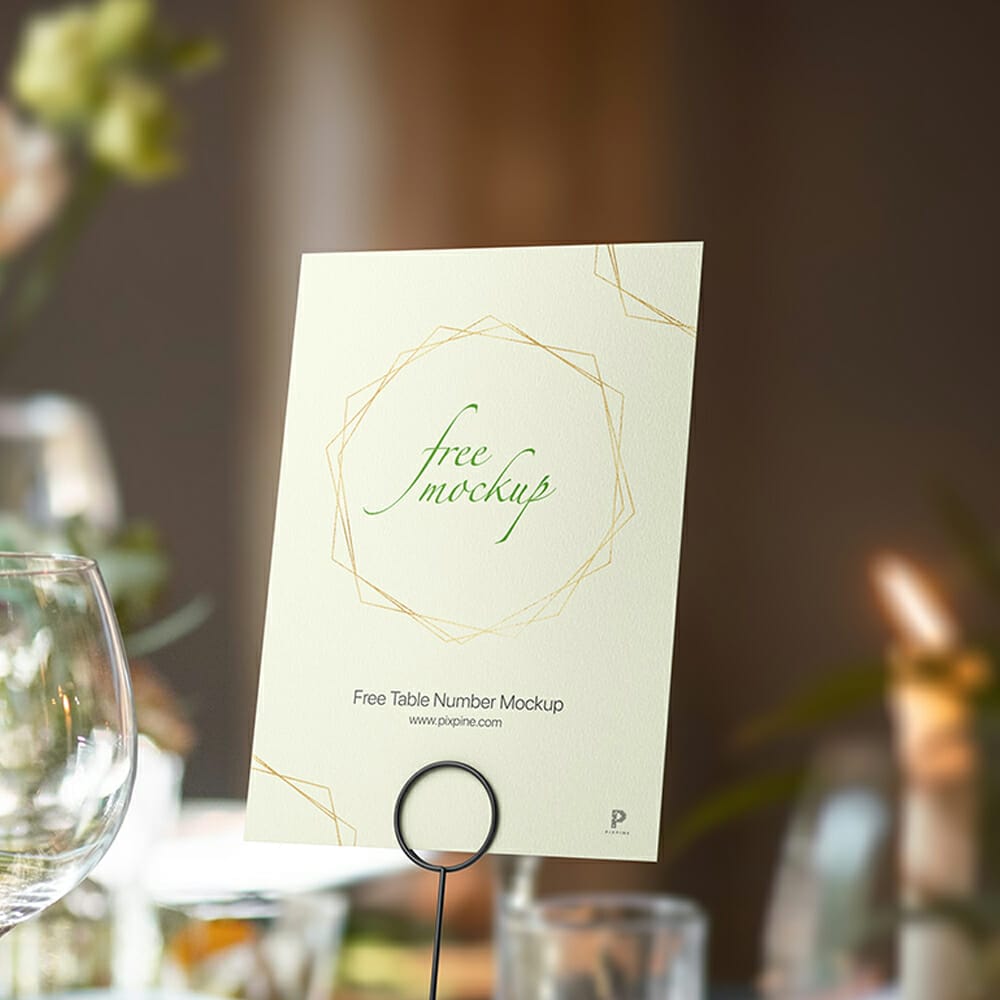 Free Table Number Mockup