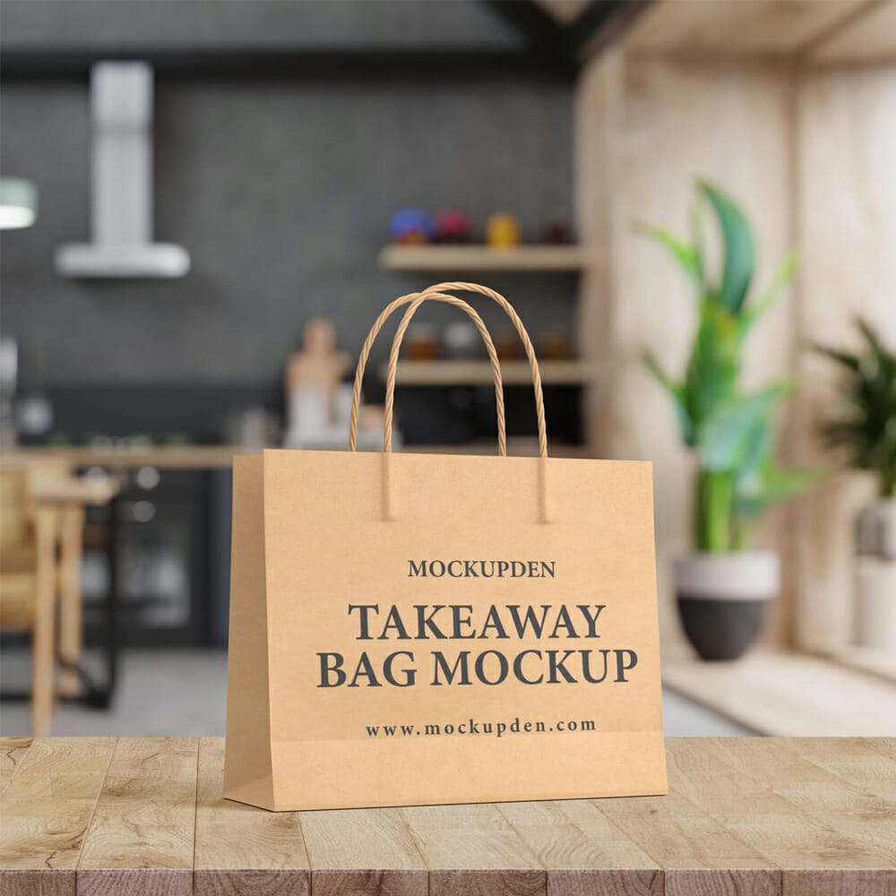 Free Takeaway Bag Mockup PSD Template