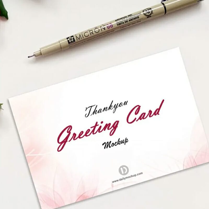 Free Thank You Greeting Card Mockup