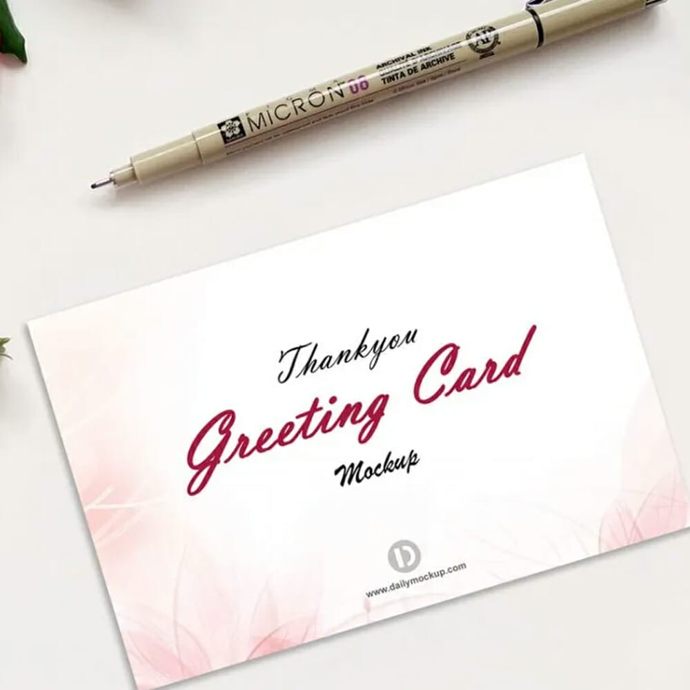 Free Thank You Greeting Card Mockup