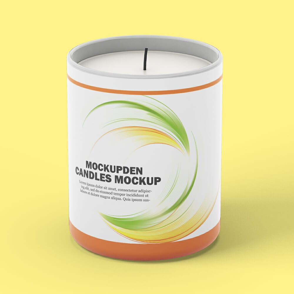 Free White Candle Mockup PSD Template