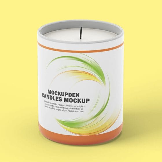 Free White Candle Mockup PSD Template