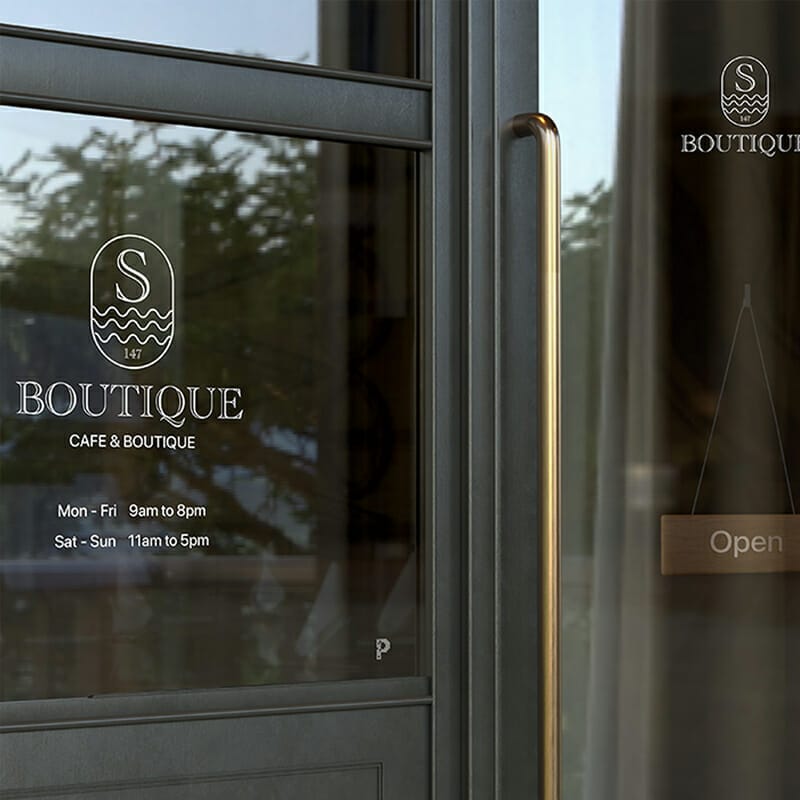 Free Window Logo Sign Mockup