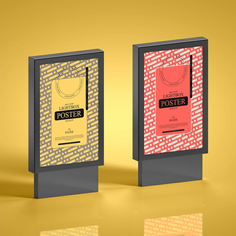 Lightbox Bus Stop Poster Mockup