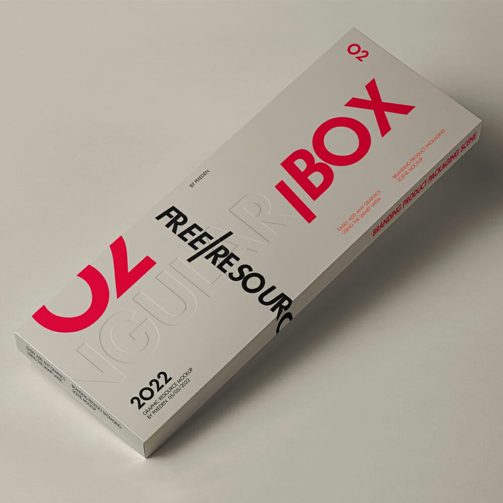 Long PSD Box Packaging Mockup