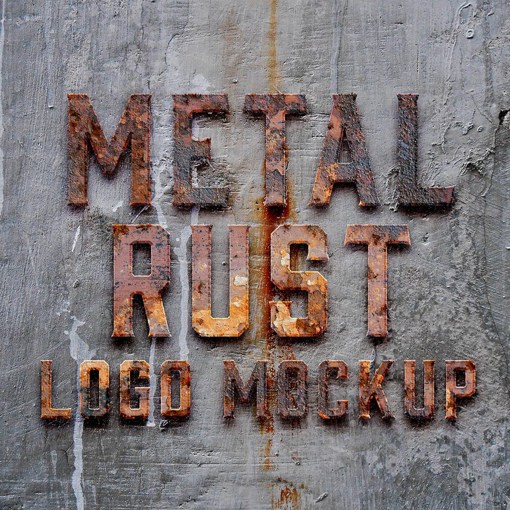 Metal Rust Logo Mockup