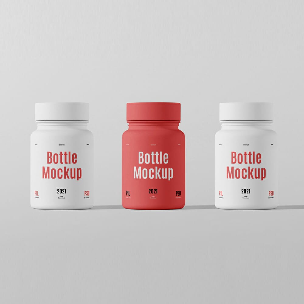 Mini Plastic Bottle PSD Mockup
