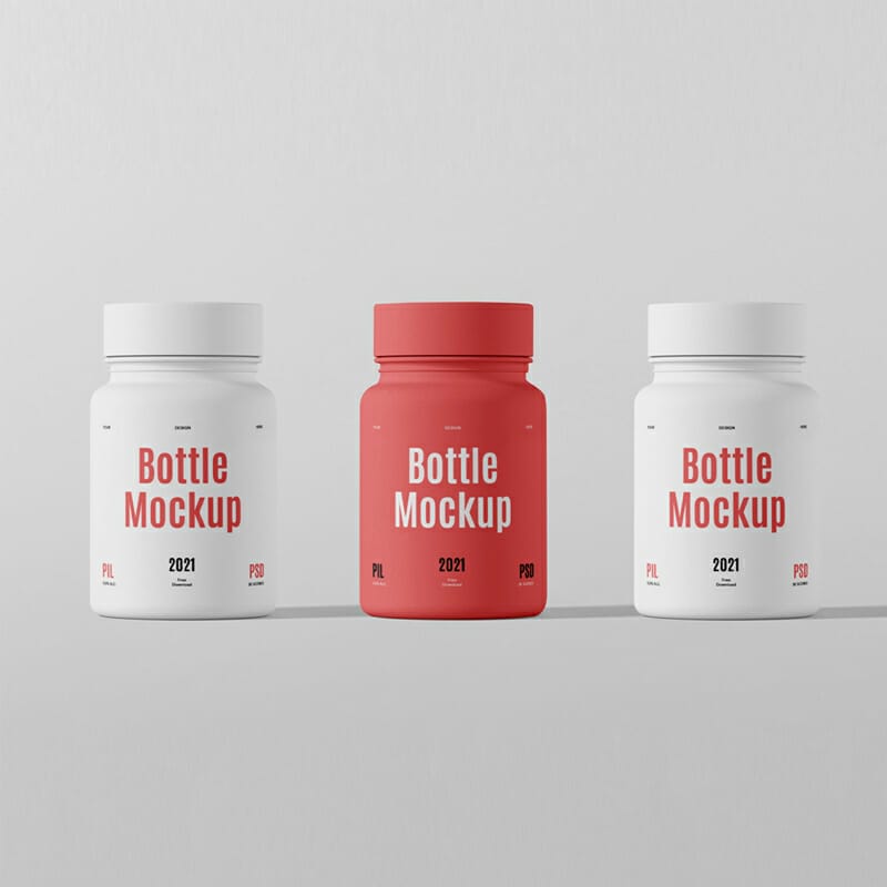 Mini Plastic Bottle PSD Mockup