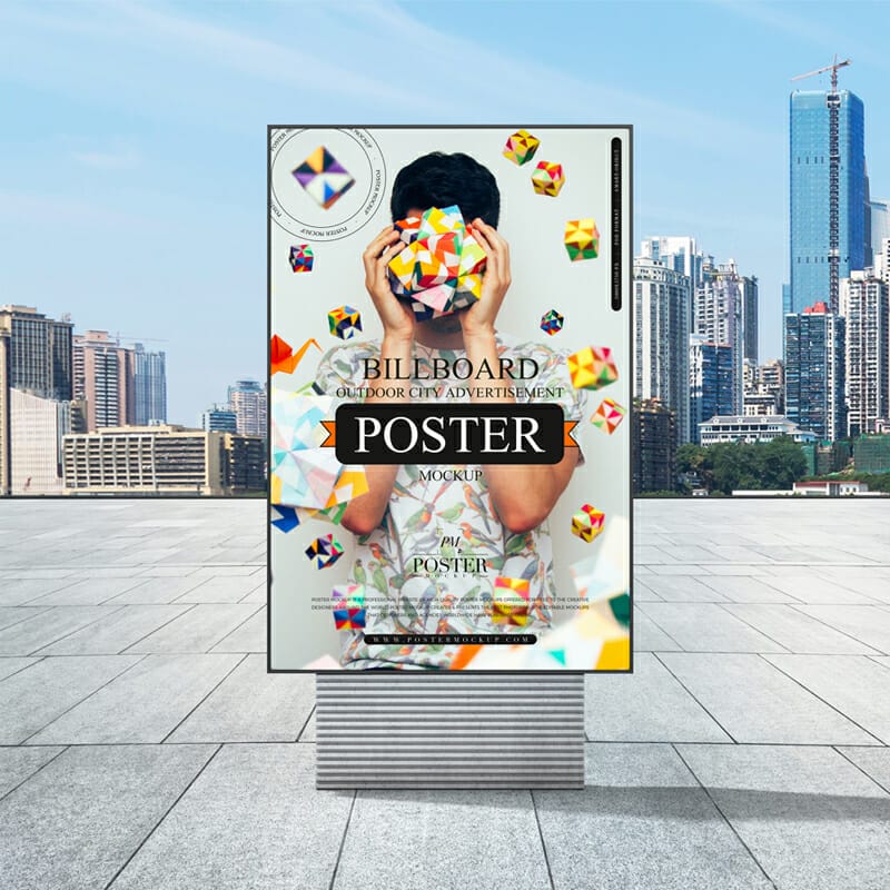 Outdoor City Advertisement Billboard Poster Mockup