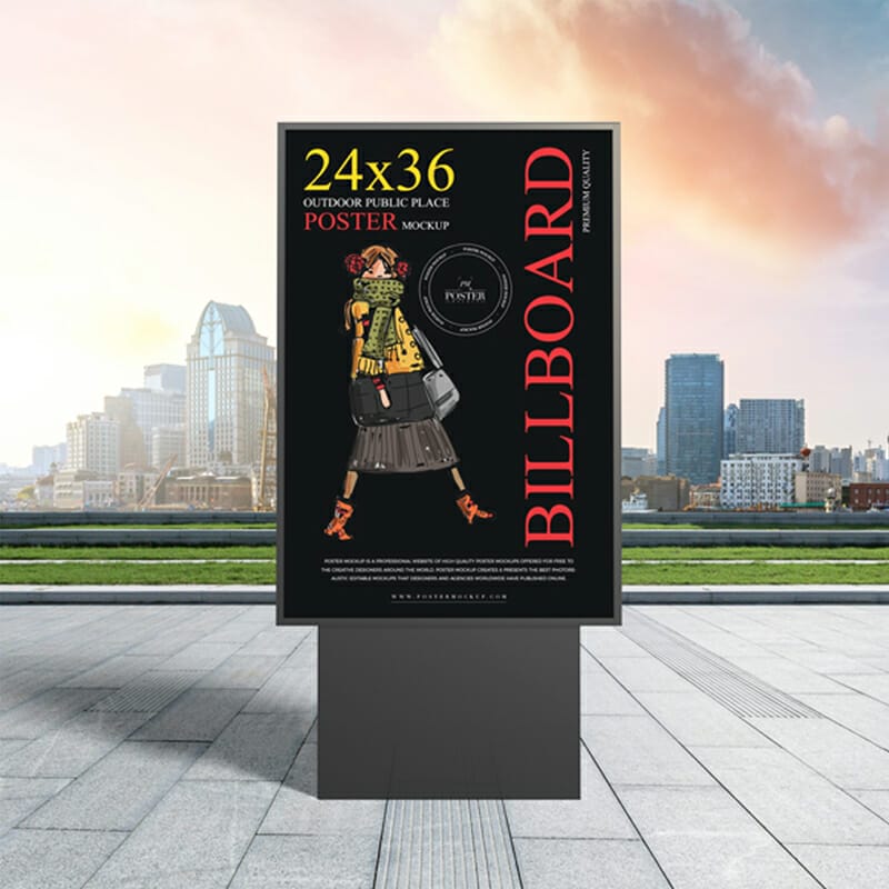 Outdoor Public Place 24×36 Billboard Poster Mockup