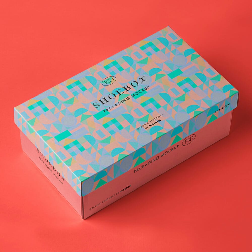 Packaging PSD Box Shoe Mockup