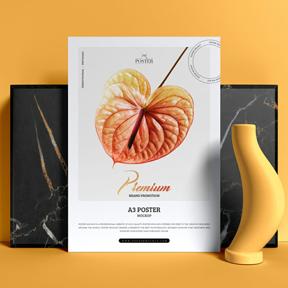 Premium Brand Promotion A3 Poster Mockup