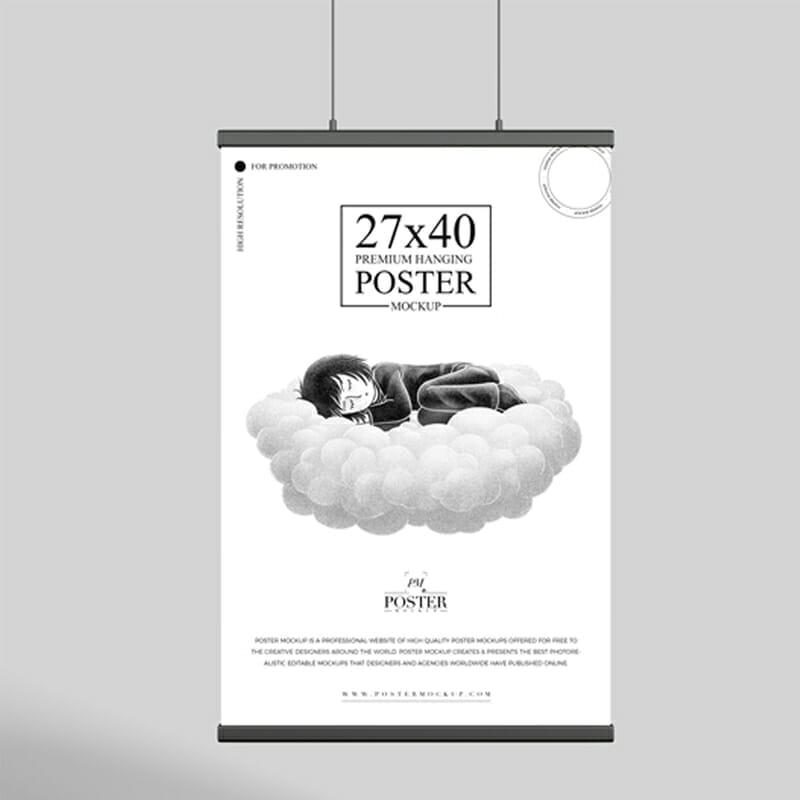 Premium 27×40 Hanging Poster Mockup