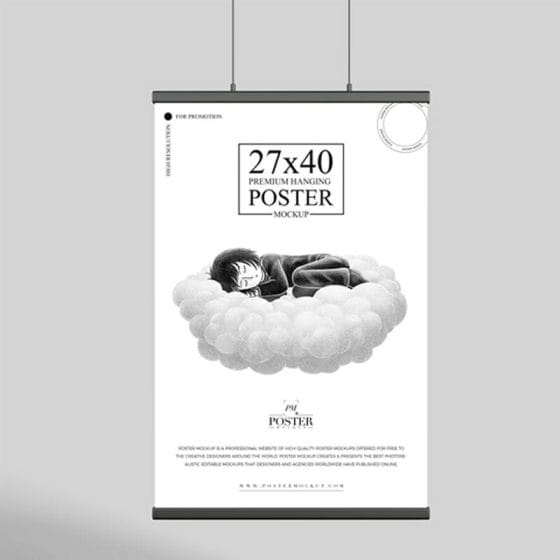 Premium 27×40 Hanging Poster Mockup
