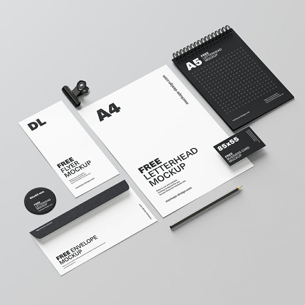 Free Stationery Mockup PSD
