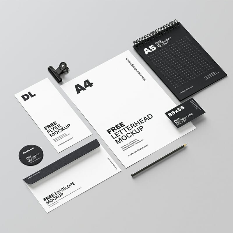 Free Stationery Mockup Psd Css Author