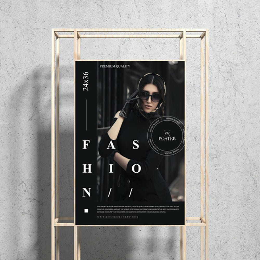 Wooden Stand 24×36 Poster Mockup