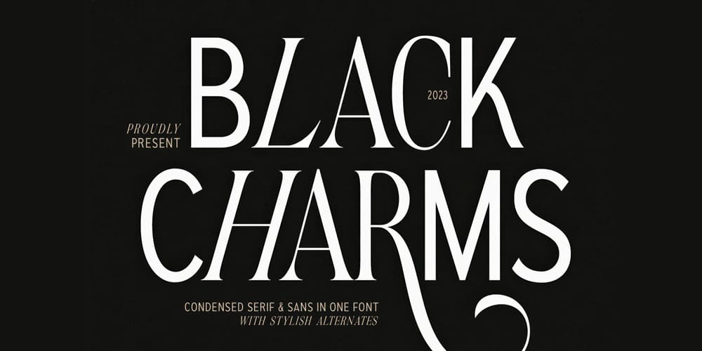 Black Charms Condensed Font