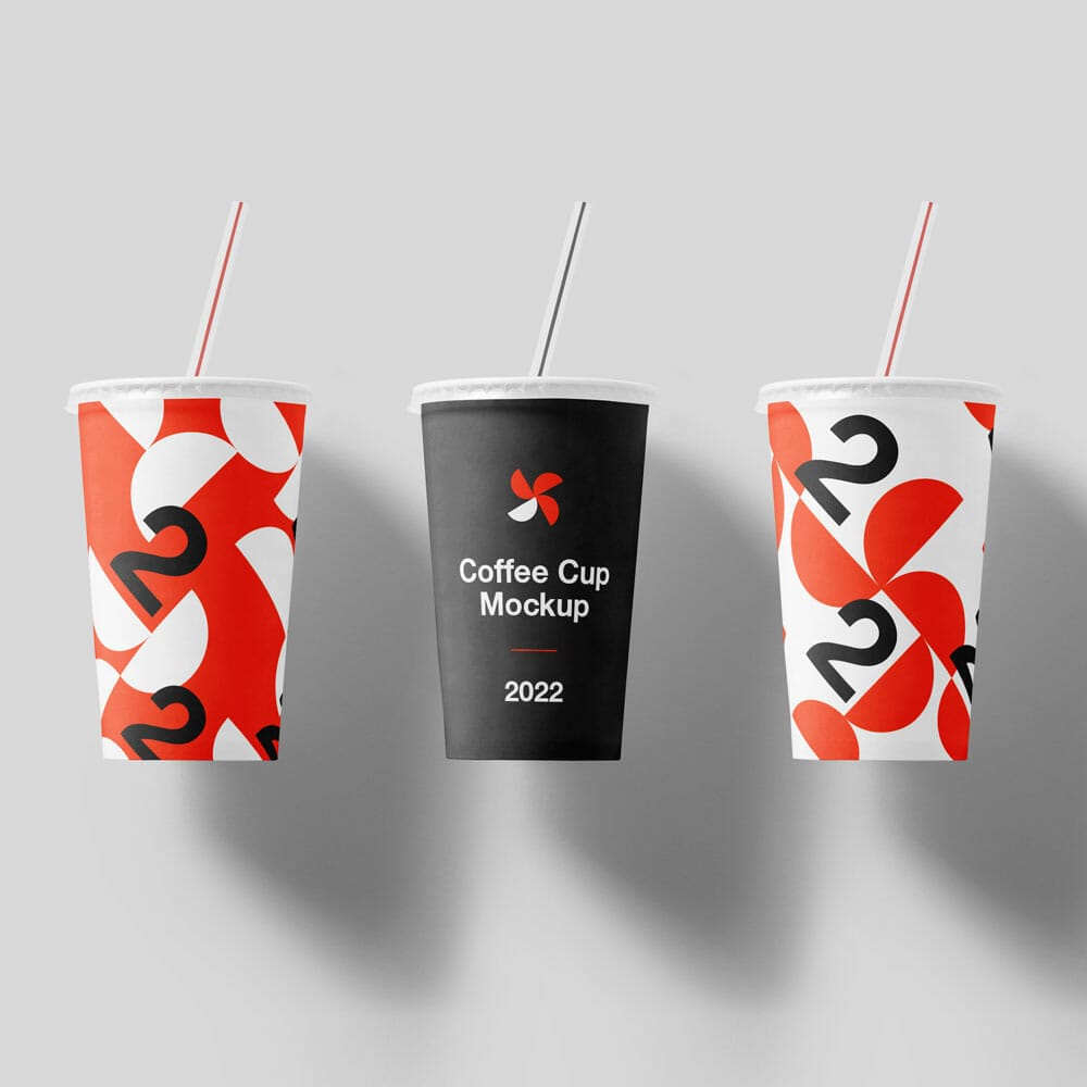 Cup With A Straw Mockup