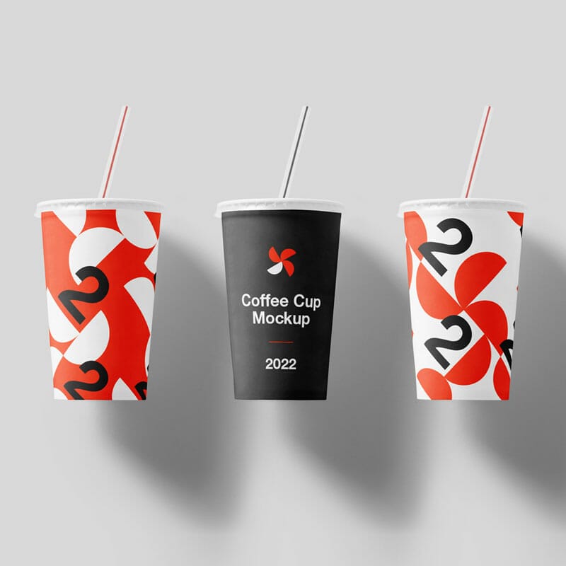 Cup With A Straw Mockup