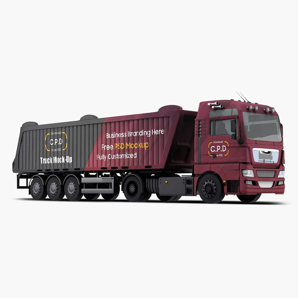 Dump Truck Mockup Free PSD