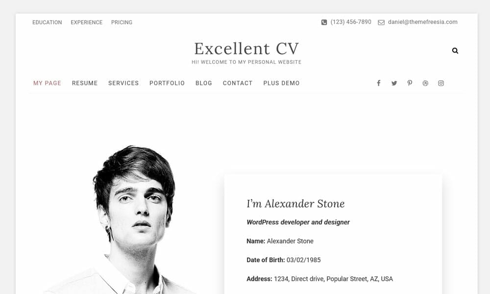 10+ Best Free Resume WordPress Themes 2022 7 Excellent CV