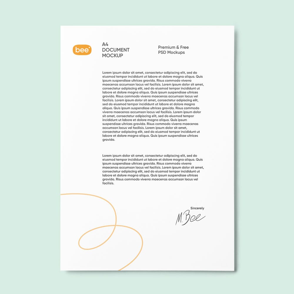 Free A4 Document Mockup