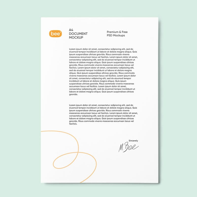 Free A4 Document Mockup