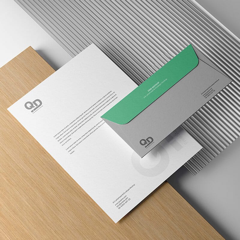 Free A4 Letterhead And Envelope Mockup