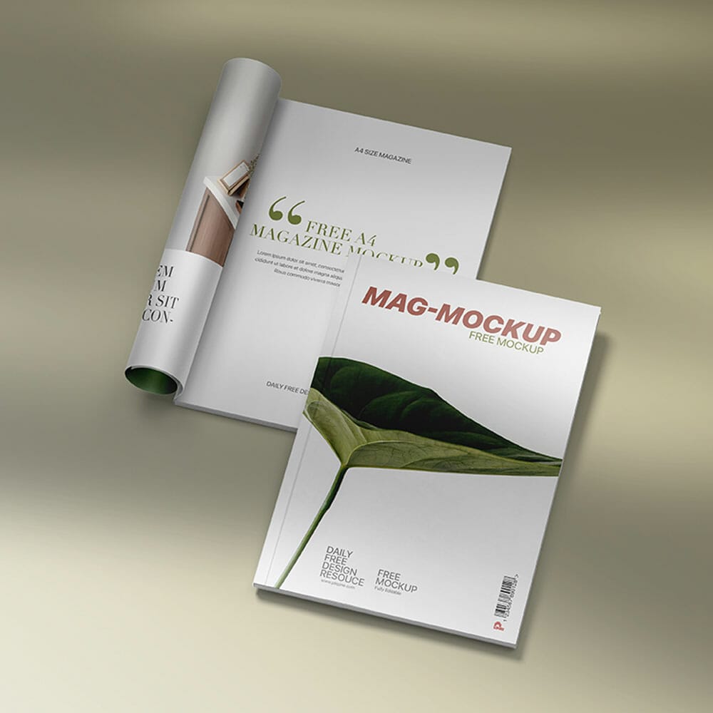 Free A4 Magazine Mockup