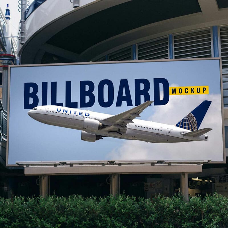 Free Airport Billboard Mockup PSD