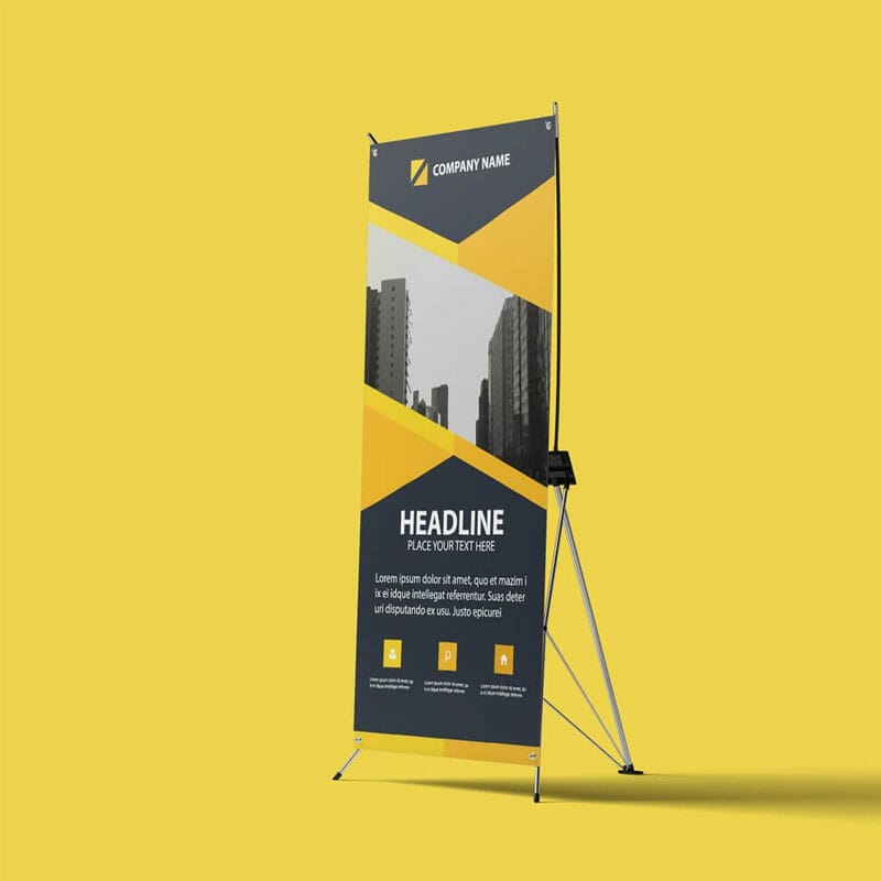 Free Banner Stand Mockup PSD Template