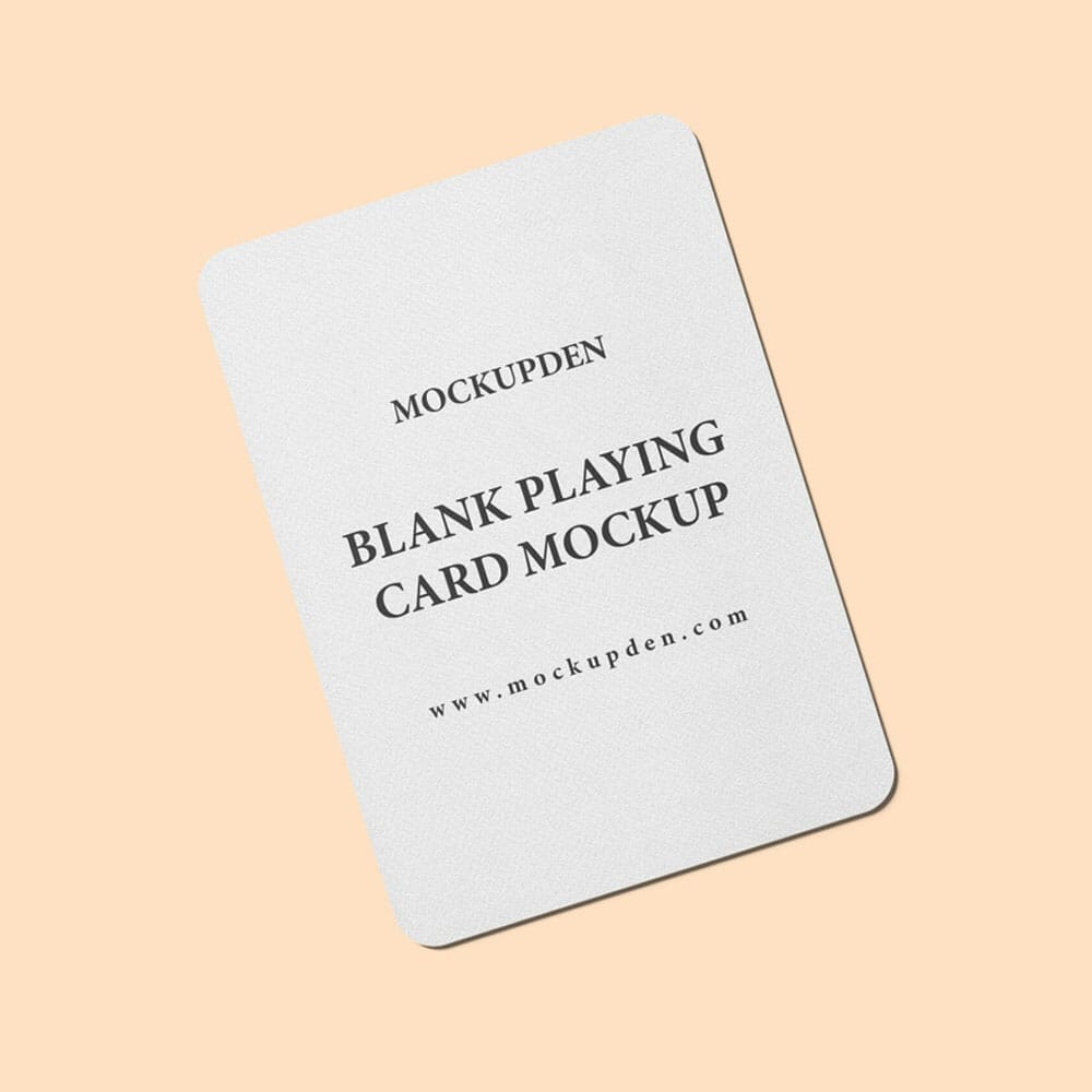 Free Blank Playing Card Mockup PSD Template