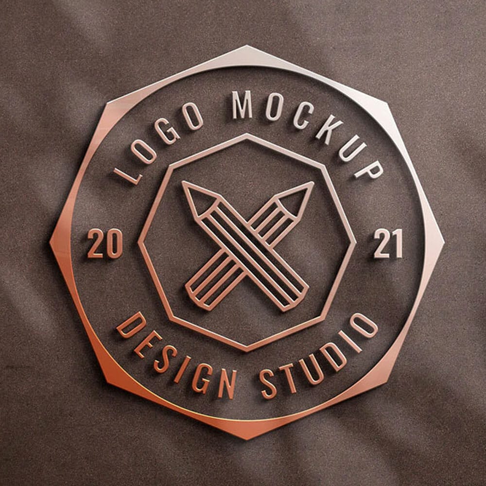 Free Bronze Sign Logo Mockup