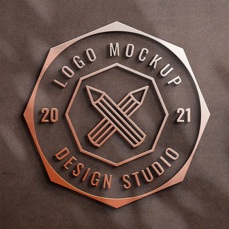 Free Bronze Sign Logo Mockup
