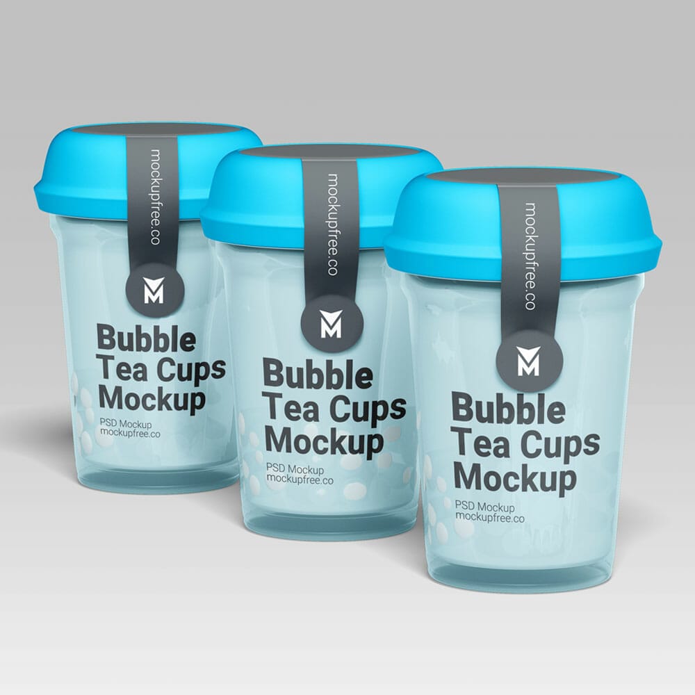 Free Bubble Tea Cups Mockup